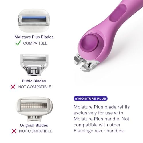 Flamingo Moisture Plus Razor Blades for Women - No Shave Gel Needed - 6 Count Refills - görsel 4