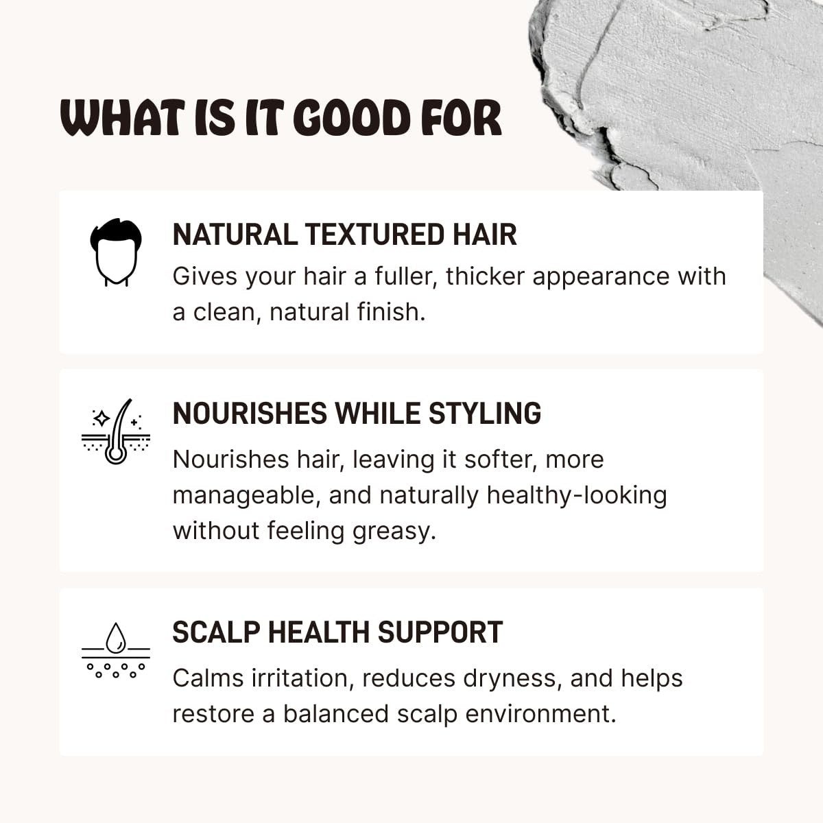 Earth Wave All Natural Tallow Hair Clay Pomade – Premium Medium Hold Hair Styling Clay with Organic Ingredients, Natural Finish, for Men, Women, and Kids, Made in USA, 2.5 oz Avelisse