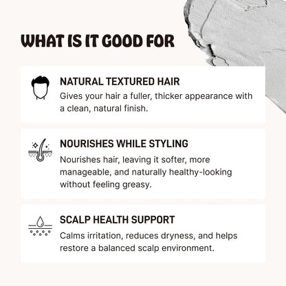 Earth Wave All Natural Tallow Hair Clay Pomade – Premium Medium Hold Hair Styling Clay with Organic Ingredients, Natural Finish, for Men, Women, and Kids, Made in USA, 2.5 oz Avelisse