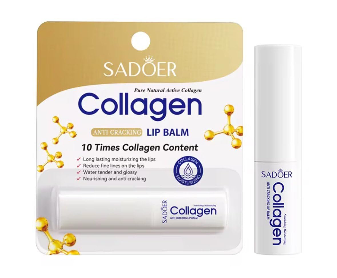 Sadoer Collagen Lip Balm - Hydrating, Soothing, Long-Lasting Protection for All Seasons - görsel 1