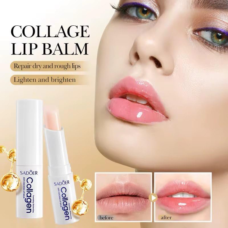 Sadoer Collagen Lip Balm - Hydrating, Soothing, Long-Lasting Protection for All Seasons - görsel 3
