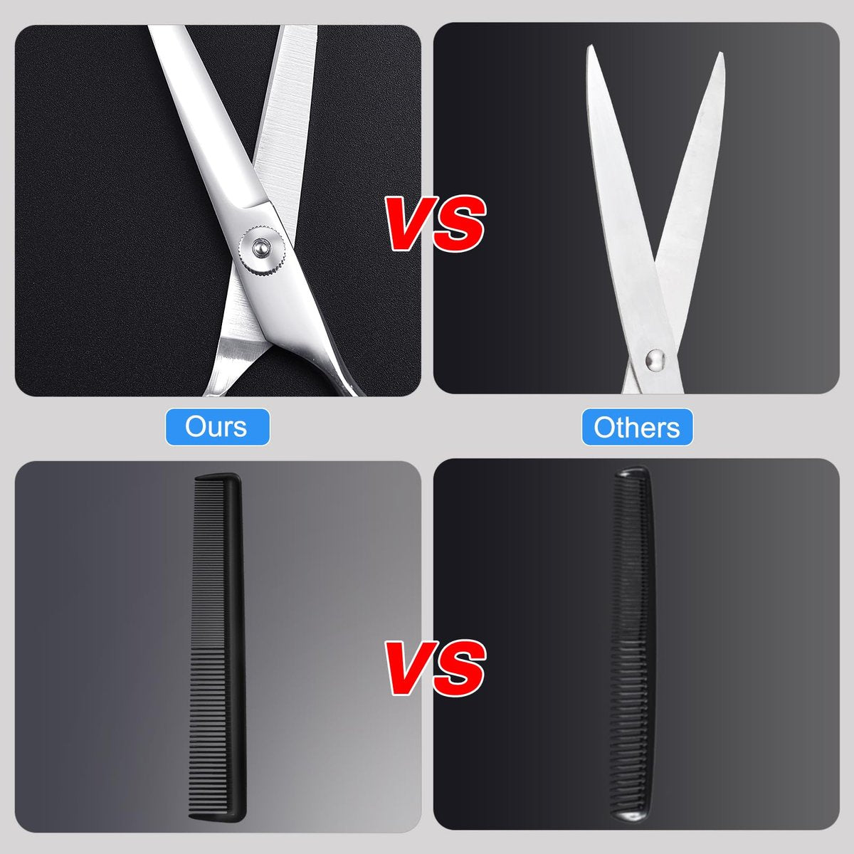 ESVIENS Hair Cutting Scissors 6.5" – Professional Stainless Steel Barber Shears for Men & Women, Salon & Home Trimming - görsel 9