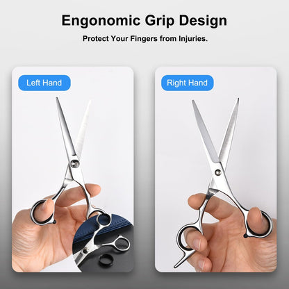 ESVIENS Hair Cutting Scissors 6.5" – Professional Stainless Steel Barber Shears for Men & Women, Salon & Home Trimming