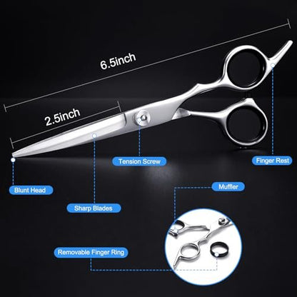 ESVIENS Hair Cutting Scissors 6.5" – Professional Stainless Steel Barber Shears for Men & Women, Salon & Home Trimming