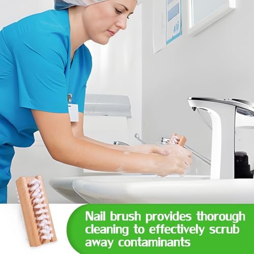 SAMEBUTECO 2 Pack Non-Slip Wooden Hand & Nail Brush - Dual-Sided Fingernail Scrub Brush for Deep Cleaning Nails, Hands & Feet - Heavy Duty Mechanic Hand Brush with Stiff Bristles and Molded Beechwood Grip - görsel 10