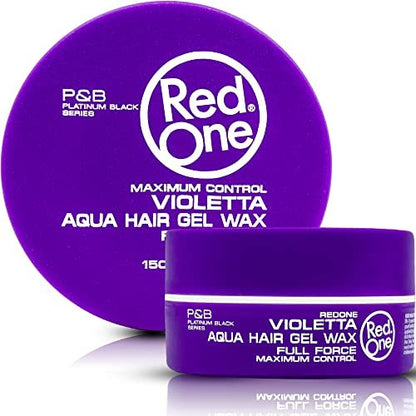 Redone Hair Styling Wax Violetta 150ml - Strong Hold & High Shine Gel Wax for Men & Women, Lavender Scent, Long Lasting Edge Control & Wet Look