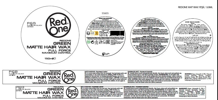 Redone Hair Styling Matte Wax Green 150ml – Ultra Hold & Maximum Control, Matte Finish No Shine Hair Wax for Men & Women, Coconut Scent, Non-Greasy Texturizing, Professional Barber Styling - görsel 13
