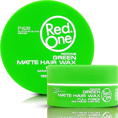 Redone Hair Styling Matte Wax Green 150ml – Ultra Hold & Maximum Control, Matte Finish No Shine Hair Wax for Men & Women, Coconut Scent, Non-Greasy Texturizing, Professional Barber Styling