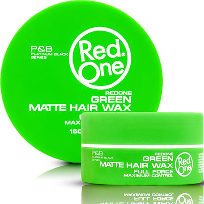 Redone Hair Styling Matte Wax Green 150ml – Ultra Hold & Maximum Control, Matte Finish No Shine Hair Wax for Men & Women, Coconut Scent, Non-Greasy Texturizing, Professional Barber Styling