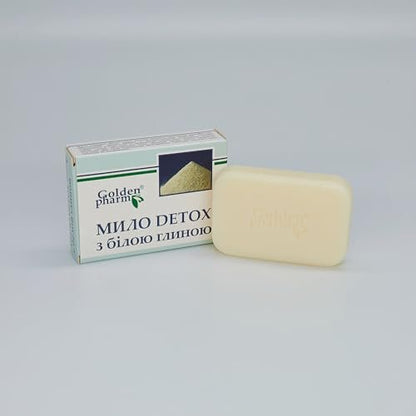 Original Herbs Detox White Clay Soap Bar for Face & Body - 100% Natural, Moisturizing Deep Cleansing for All Skin Types - Gentle Skincare for Men & Women, 70g (2.47oz)