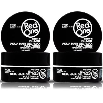 Redone Hair Wax Black 150ml Pack of 2 - Strong Hold & High Shine Hair Styling Wax for Men & Women - Gel Wax Hybrid for Slick Styles & Edge Control - Long Lasting, Non-Sticky, Professional Finish Avelisse