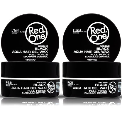 Redone Hair Wax Black 150ml Pack of 2 - Strong Hold & High Shine Hair Styling Wax for Men & Women - Gel Wax Hybrid for Slick Styles & Edge Control - Long Lasting, Non-Sticky, Professional Finish Avelisse