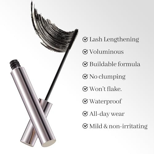 Erinde Tubing Mascara for Older Women 60 Plus - Lengthening & Volumizing for Thinning Lashes, Smudge-Proof, Flake-Free Black, Slim Micro-Brush for Hooded Eyes, Warm Water Removal - görsel 8
