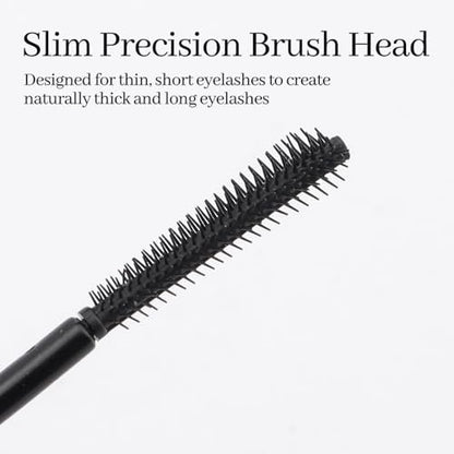 Erinde Tubing Mascara for Older Women 60 Plus - Lengthening & Volumizing for Thinning Lashes, Smudge-Proof, Flake-Free Black, Slim Micro-Brush for Hooded Eyes, Warm Water Removal