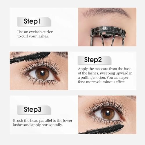 Erinde Tubing Mascara for Older Women 60 Plus - Lengthening & Volumizing for Thinning Lashes, Smudge-Proof, Flake-Free Black, Slim Micro-Brush for Hooded Eyes, Warm Water Removal - görsel 12