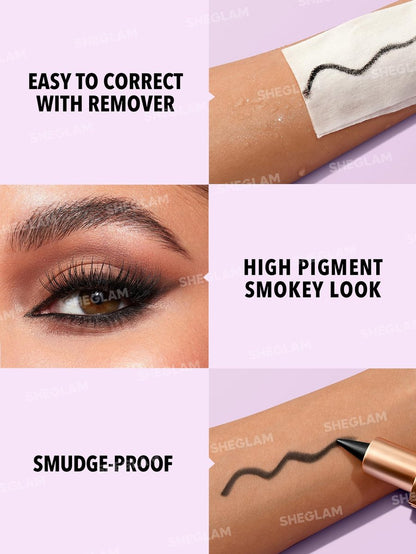 SHEGLAM Ez Glide Matte Eyeliner Pencil – Highly Pigmented Black, Smudge-Proof & Long-Lasting Ultra-Fine Eyeliner for Smoky Eyes and Cat Eye Looks