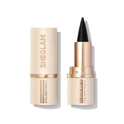 SHEGLAM Ez Glide Matte Eyeliner Pencil – Highly Pigmented Black, Smudge-Proof & Long-Lasting Ultra-Fine Eyeliner for Smoky Eyes and Cat Eye Looks