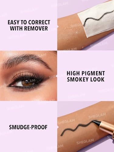 SHEGLAM Ez Glide Matte Eyeliner Pencil – Highly Pigmented Black, Smudge-Proof & Long-Lasting Ultra-Fine Eyeliner for Smoky Eyes and Cat Eye Looks - görsel 6