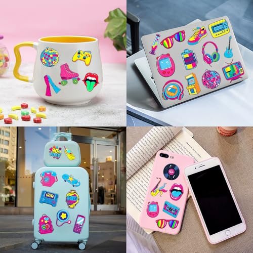 Back To The 90s 80s Retro Temporary Tattoos for Kids - 96 PCS Colorful Designs - Themed Birthday Party Supplies, Decorations, Favors, Rewards for Girls Boys - görsel 16