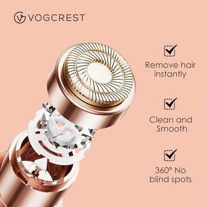 Replacement Heads for VG VOGCREST 2-in-1 Facial Eyebrow Trimmer - Compatible with VG-102, VG-1023, VG-1024 (Gold, Titanium) Avelisse
