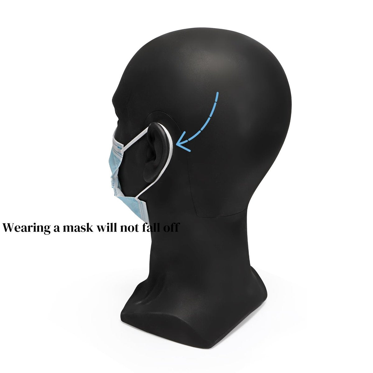 ZOOFOX Black PVC Male Mannequin Head for Hats, Wigs, Scarves, Sunglasses - Professional Display Styling Head with Mount Hole Avelisse