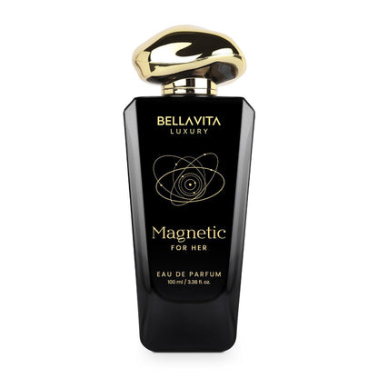 Bellavita Luxury Magnetic for Her Eau de Parfum - 100 ml (3.4 fl.oz.) - Floral-Gourmand Women's Fragrance with Cassis, Rose, and Caramel Notes - Long Lasting Perfume Avelisse
