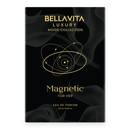 Bellavita Luxury Magnetic for Her Eau de Parfum - 100 ml (3.4 fl.oz.) - Floral-Gourmand Women's Fragrance with Cassis, Rose, and Caramel Notes - Long Lasting Perfume Avelisse