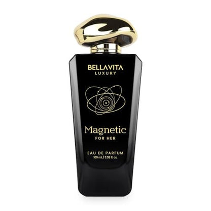 Bellavita Luxury Magnetic for Her Eau de Parfum - 100 ml (3.4 fl.oz.) - Floral-Gourmand Women's Fragrance with Cassis, Rose, and Caramel Notes - Long Lasting Perfume Avelisse