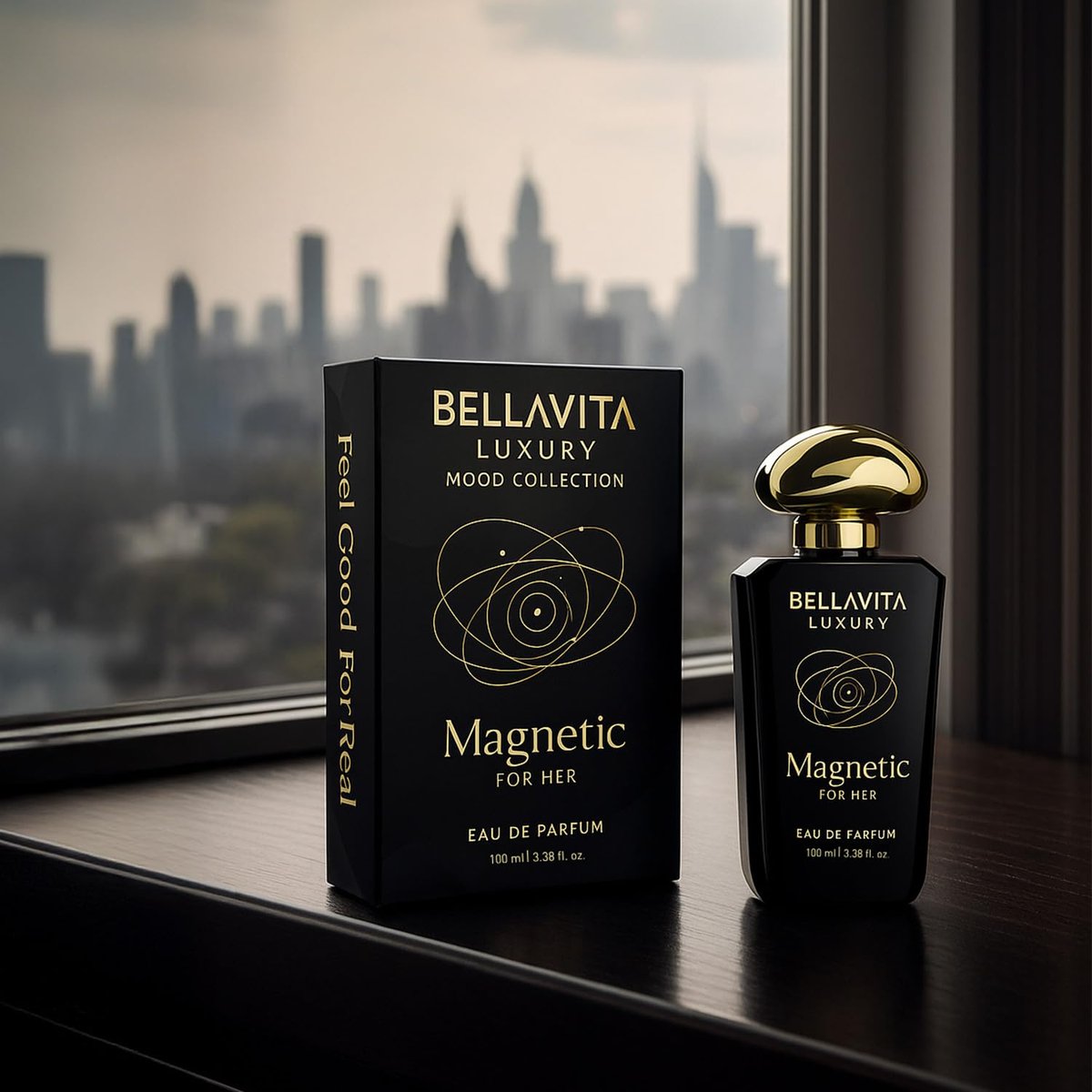 Bellavita Luxury Magnetic for Her Eau de Parfum - 100 ml (3.4 fl.oz.) - Floral-Gourmand Women's Fragrance with Cassis, Rose, and Caramel Notes - Long Lasting Perfume Avelisse