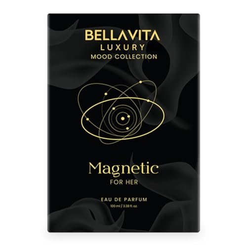 Bellavita Luxury Magnetic for Her Eau de Parfum - 100 ml (3.4 fl.oz.) - Floral-Gourmand Women's Fragrance with Cassis, Rose, and Caramel Notes - Long Lasting Perfume Avelisse