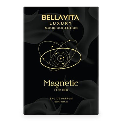 Bellavita Luxury Magnetic for Her Eau de Parfum - 100 ml (3.4 fl.oz.) - Floral-Gourmand Women's Fragrance with Cassis, Rose, and Caramel Notes - Long Lasting Perfume Avelisse