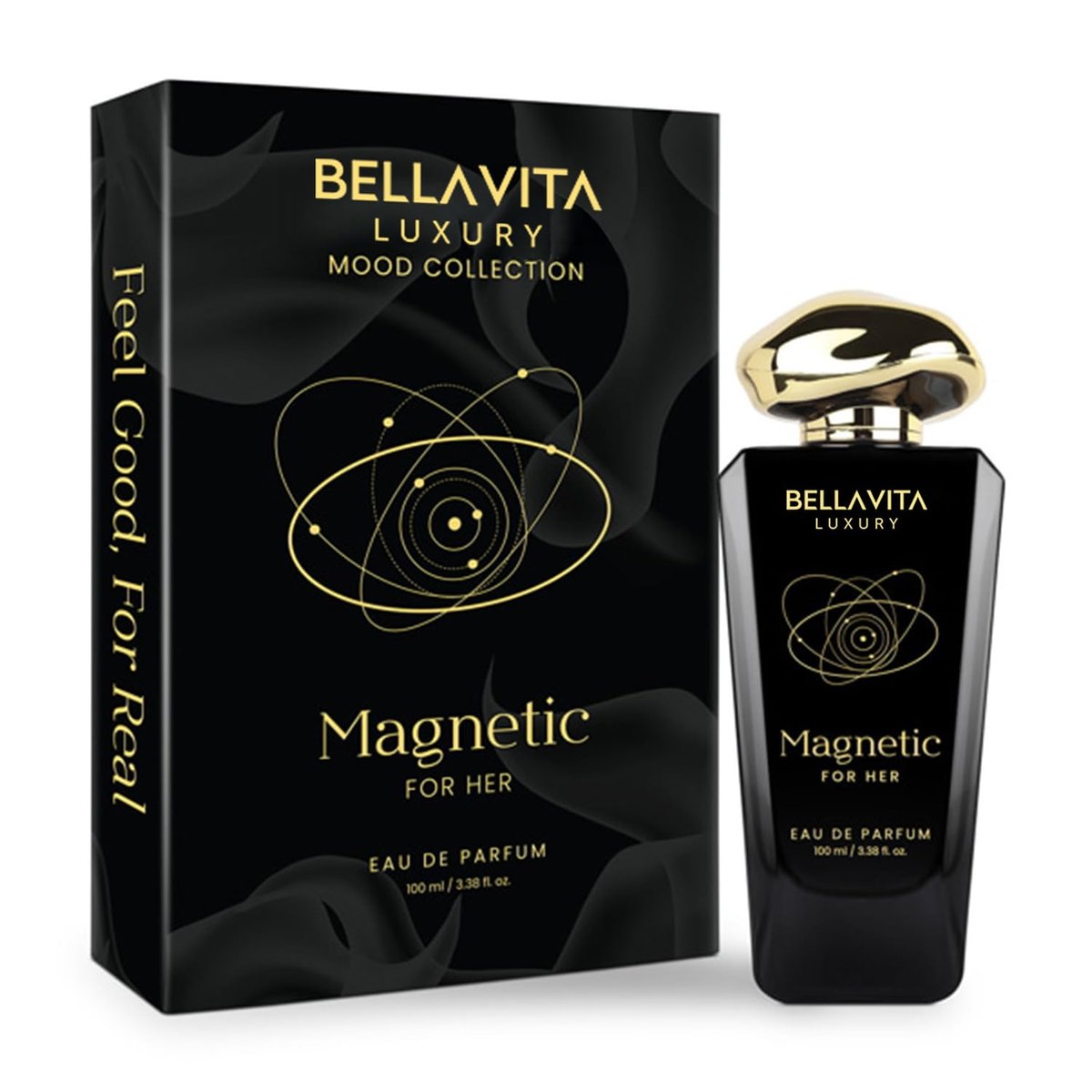 Bellavita Luxury Magnetic for Her Eau de Parfum - 100 ml (3.4 fl.oz.) - Floral-Gourmand Women's Fragrance with Cassis, Rose, and Caramel Notes - Long Lasting Perfume Avelisse