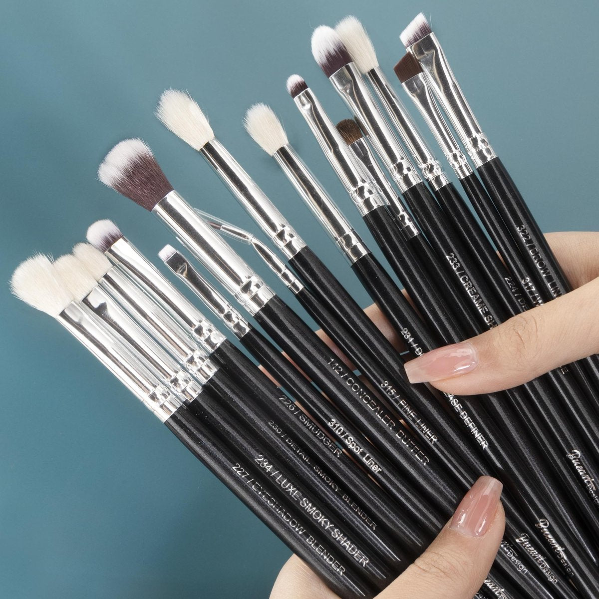 Bueart Design 15-Piece Pro Natural Hair Eyeshadow Makeup Brush Set - Luxury Goat & Pony Hair Bristles for Powder, Cream, Liquid Blending - görsel 7