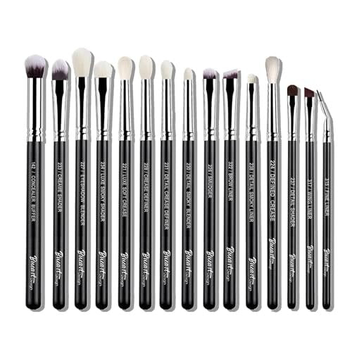 Bueart Design 15-Piece Pro Natural Hair Eyeshadow Makeup Brush Set - Luxury Goat & Pony Hair Bristles for Powder, Cream, Liquid Blending - görsel 2