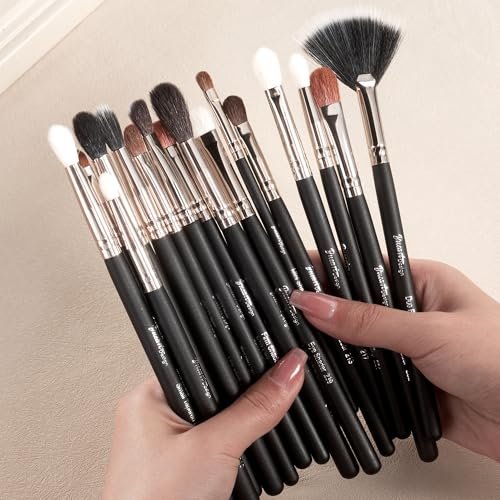 Bueart Design Professional 16-Piece Eye Makeup Brush Set - Natural Horse & Goat Hair, High Elastic Synthetic Eyeshadow Brushes for Eyeliner, Blending, Eyebrow, Concealer - görsel 8
