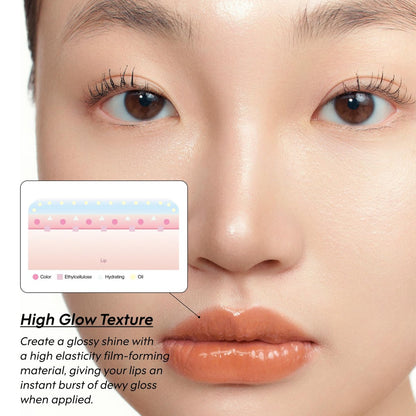ENTROPY Makeup Glossy Lip Tint – Juicy Glow Line, Non-Sticky Hydrating Lip Gloss, High Shine Finish, Buildable Sheer Color, Lip & Cheek Makeup - Smoky Quartz Charm (Deep Smoky Brown)