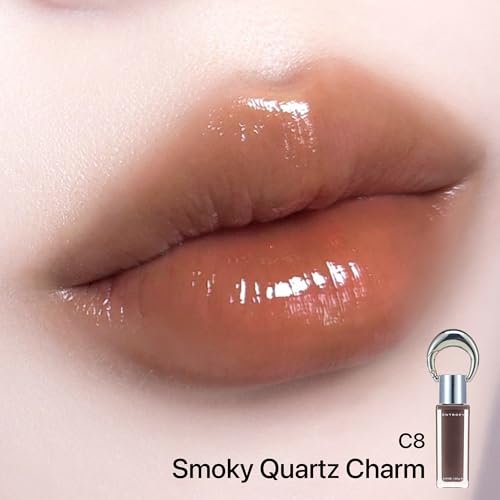 ENTROPY Makeup Glossy Lip Tint – Juicy Glow Line, Non-Sticky Hydrating Lip Gloss, High Shine Finish, Buildable Sheer Color, Lip & Cheek Makeup - Smoky Quartz Charm (Deep Smoky Brown) - görsel 4