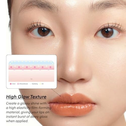 ENTROPY Makeup Glossy Lip Tint – Juicy Glow Line, Non-Sticky Hydrating Lip Gloss, High Shine Finish, Buildable Sheer Color, Lip & Cheek Makeup - Smoky Quartz Charm (Deep Smoky Brown)