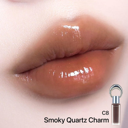 ENTROPY Makeup Glossy Lip Tint – Juicy Glow Line, Non-Sticky Hydrating Lip Gloss, High Shine Finish, Buildable Sheer Color, Lip & Cheek Makeup - Smoky Quartz Charm (Deep Smoky Brown)