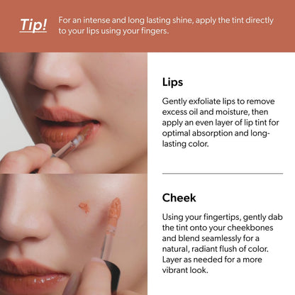 ENTROPY Makeup Glossy Lip Tint – Juicy Glow Line, Non-Sticky Hydrating Lip Gloss, High Shine Finish, Buildable Sheer Color, Lip & Cheek Makeup - Smoky Quartz Charm (Deep Smoky Brown)