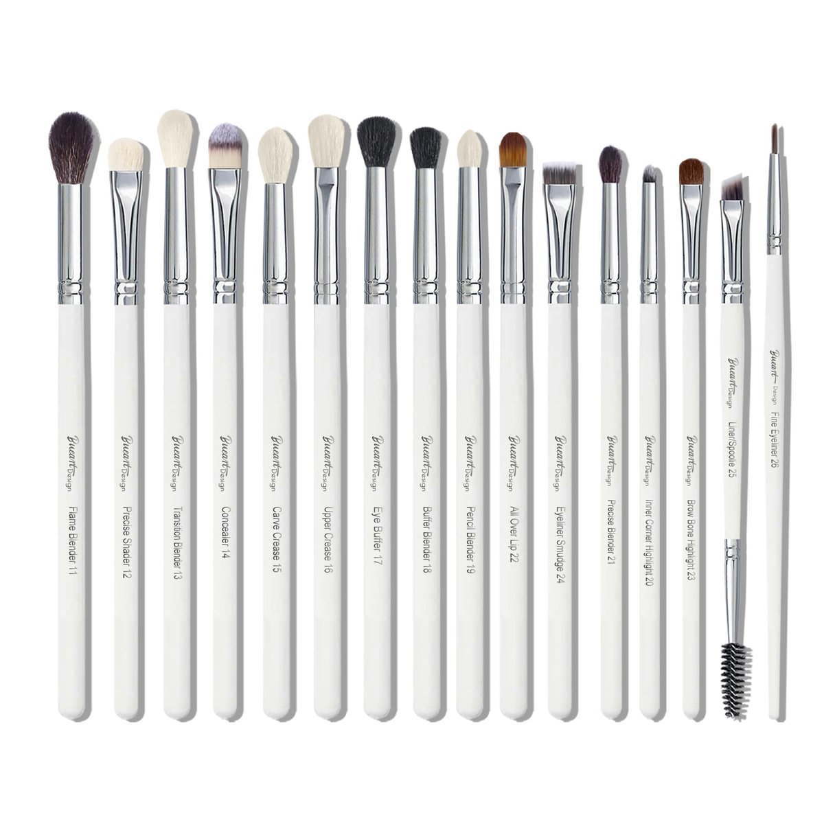Bueart Design 16-Piece Professional Makeup Brush Set: Natural Goat & Pony Hair Eye Brushes for Eyeshadow, Blending, Brows & Liner - görsel 1
