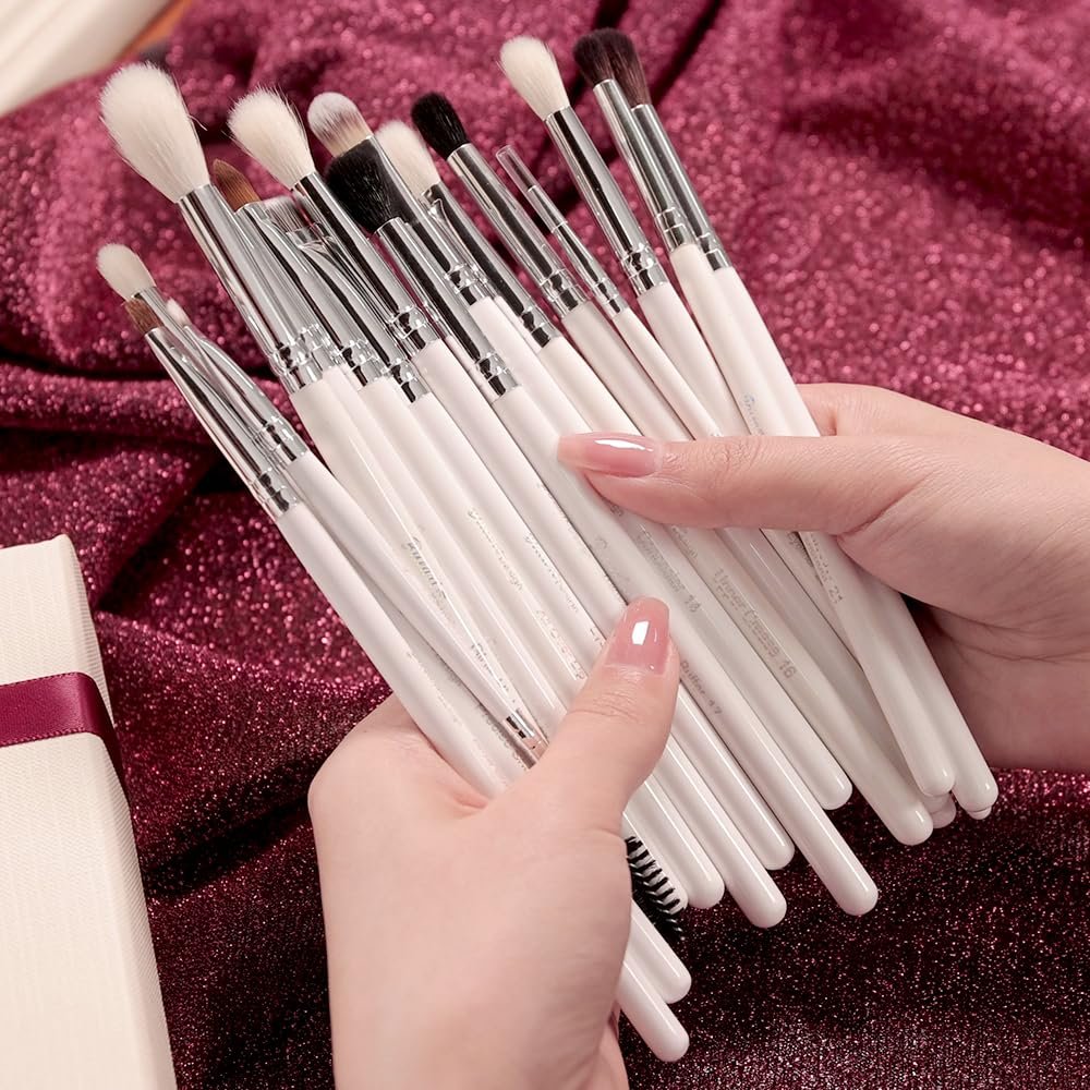 Bueart Design 16-Piece Professional Makeup Brush Set: Natural Goat & Pony Hair Eye Brushes for Eyeshadow, Blending, Brows & Liner - görsel 9