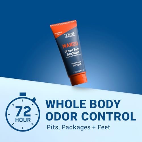 Mando Whole Body Deodorant Mini Trio – 72HR Odor Control, Aluminum & Baking Soda Free, Pro Sport Scent, Travel Size for Men Avelisse
