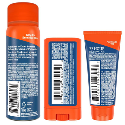 Mando Whole Body Deodorant Mini Trio – 72HR Odor Control, Aluminum & Baking Soda Free, Pro Sport Scent, Travel Size for Men Avelisse