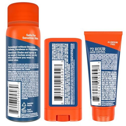 Mando Whole Body Deodorant Mini Trio – 72HR Odor Control, Aluminum & Baking Soda Free, Pro Sport Scent, Travel Size for Men Avelisse