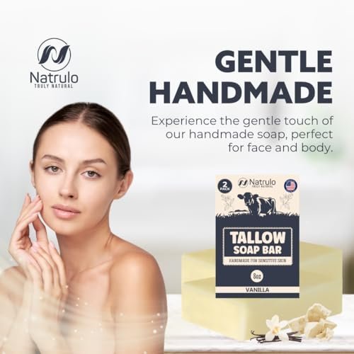 All Natural Grass Fed Beef Tallow Soap Bar – Lavender, Moisturizing Face & Body Wash for Eczema, Dry, Itchy, Sensitive Skin – Handcrafted Bath Soap for Adults & Kids, Made in USA (4 oz, Pack of 2) - görsel 6