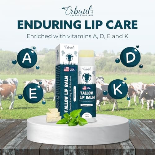 Beef Tallow Lip Balm – Natural Tallow Beeswax Chapstick – Hydrating Moisturizer Grass Fed Bison Tallow Balm Lip Care – Soothes Chapped, Dry Lips, Sensitive Skin – Long Lasting & Vitamin Rich USA-Made - görsel 12
