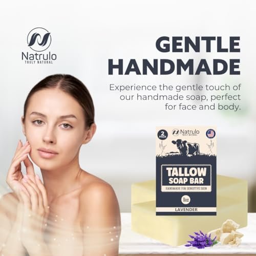 All Natural Grass Fed Beef Tallow Soap Bar – Lavender, Moisturizing Face & Body Wash for Eczema, Dry, Itchy, Sensitive Skin – Handcrafted Bath Soap for Adults & Kids, Made in USA (4 oz, Pack of 2) - görsel 14