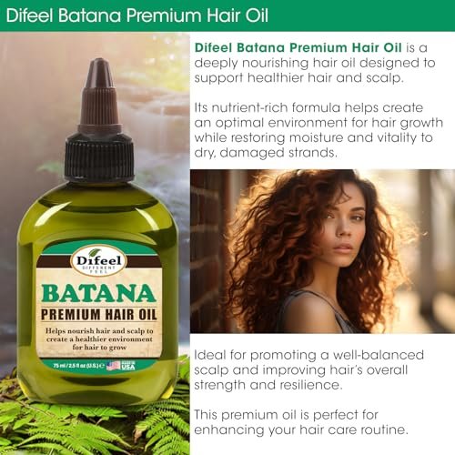 Difeel Batana Premium Hair Oil 2.5 oz – Batana Oil for Hair Growth, Restores Moisture & Strengthens Hair Avelisse