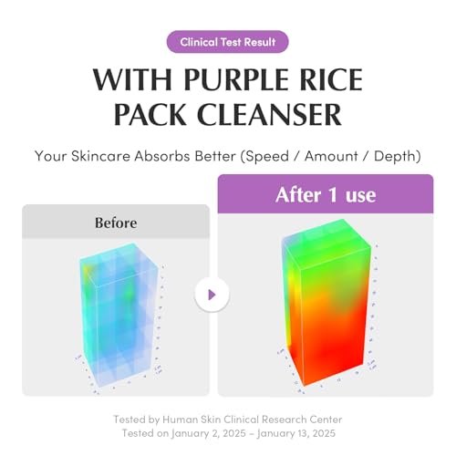 EQQUALBERRY Purple Rice Pore Purifying Pack Cleanser - Dual-Use Clay Mask & Foam Cleanser | Deep Cleansing for Pore Care & Skin Prep | AHA+BHA+PHA | Korean Skincare for Glass Skin, 4.58 OZ. (130g) - görsel 14